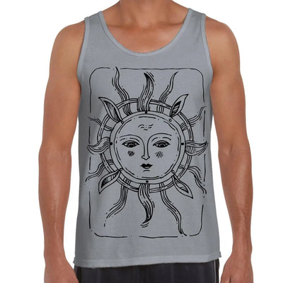 Sun Design Large Print Men's Vest Tank Top XL / Light Grey