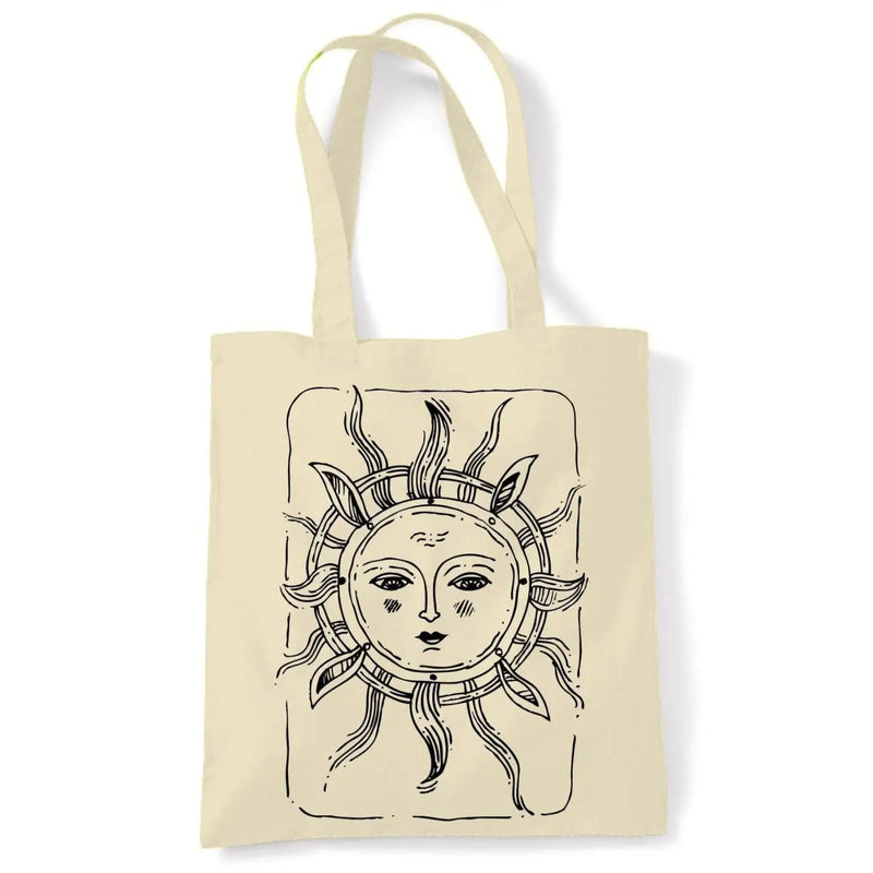 Sun Design Large Print Tote Shoulder Shopping Bag