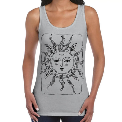 Sun Design Large Print Women's Vest Tank Top XL / Light Grey