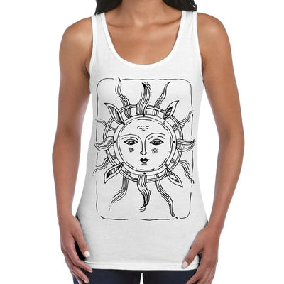 Sun Design Large Print Women's Vest Tank Top XL / White