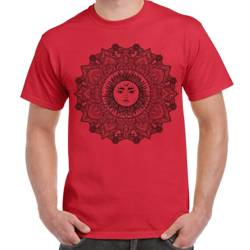 Sun Mandala Hipster Tattoo Large Print Men&