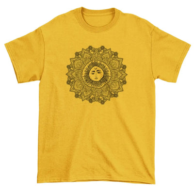 Sun Mandala Hipster Tattoo Large Print Men's T-Shirt 3XL / Yellow