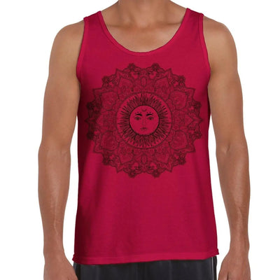 Sun Mandala Hipster Tattoo Large Print Men's Vest Tank Top Large / Red