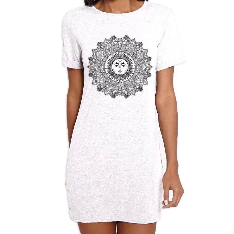 Sun Mandala Hipster Tattoo Large Print Women&