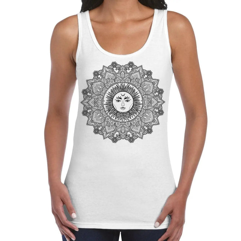 Sun Mandala Hipster Tattoo Large Print Women&