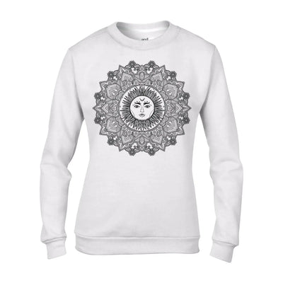 Sun Mandala Tattoo Hipster Women's Sweatshirt Jumper XL / White