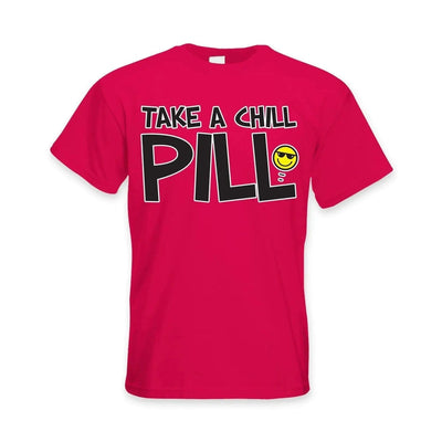 Take A Chill Pill Funny Slogan Men's T-Shirt L / Red