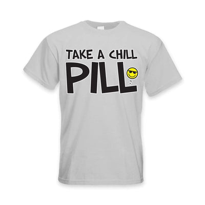 Take A Chill Pill Funny Slogan Men's Vest Tank Top XL / Light Grey