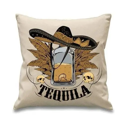 Tequila Mexican Drinking Cushion Cream