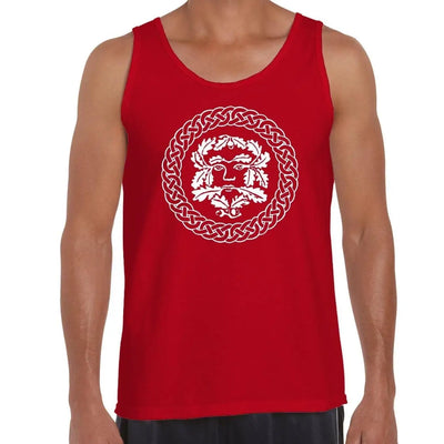 The Green Man Pagan Men's Tank Vest Top XXL / Red