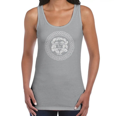 The Green Man Pagan Women's Tank Vest Top XL / Light Grey