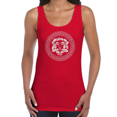 The Green Man Pagan Women's Tank Vest Top XL / Red