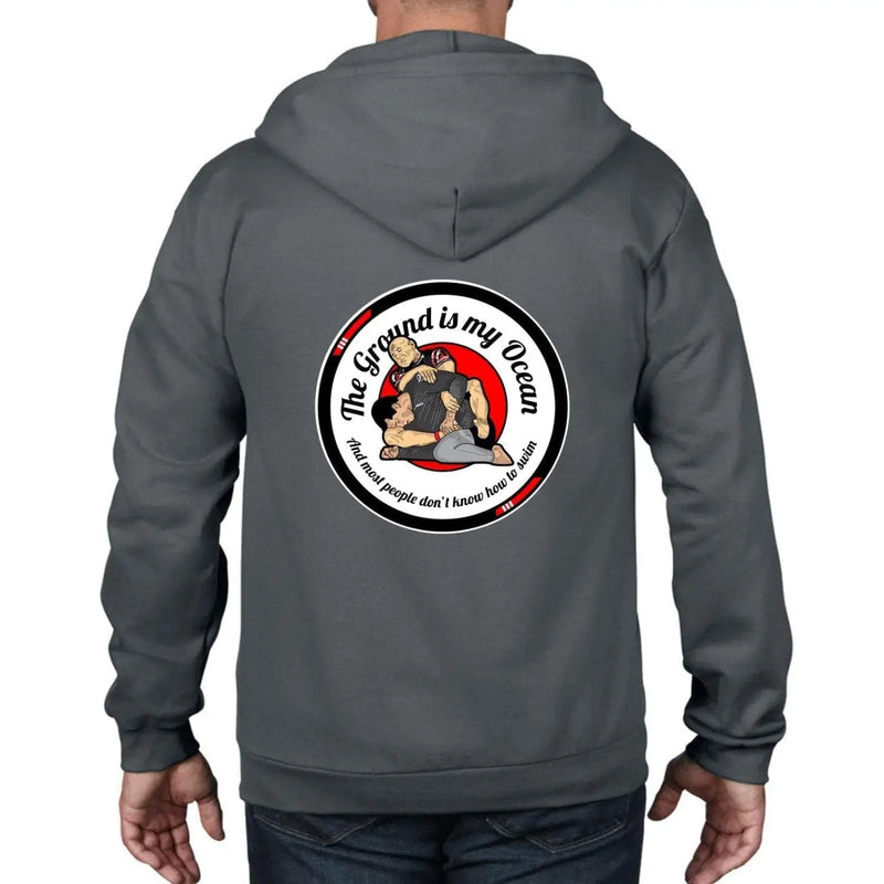The Ground is My Ocean Grappling Full Zip Hoodie L / Charcoal Grey