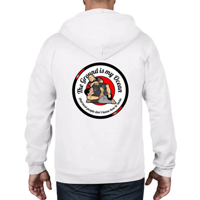 The Ground is My Ocean Grappling Full Zip Hoodie L / White