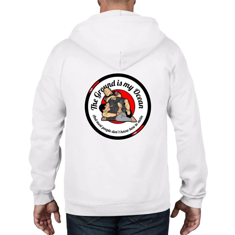 The Ground is My Ocean Grappling Full Zip Hoodie L / White