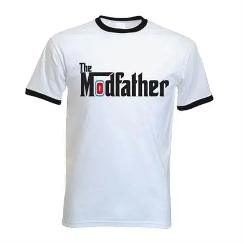 The Modfather Ringer Style T-Shirt L / White