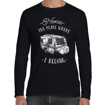 The Place Where I Belong Caravan Camping Long Sleeve T-Shirt XL / Black