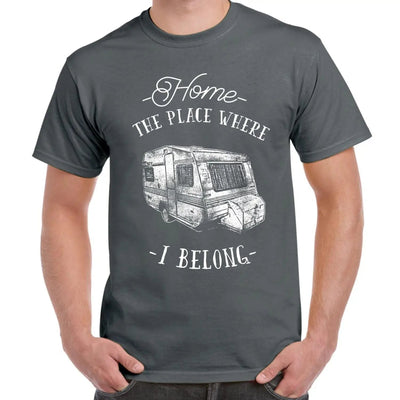 The Place Where I Belong Caravan Camping Men's T-Shirt XL / Charcoal