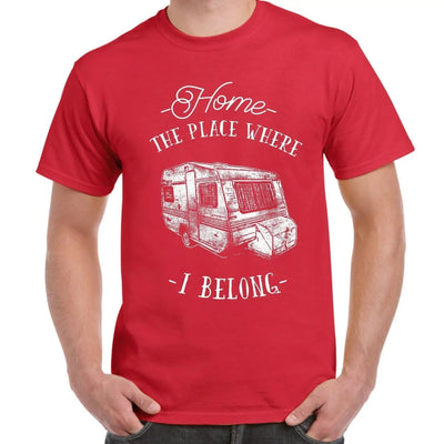 The Place Where I Belong Caravan Camping Men's T-Shirt XL / Red