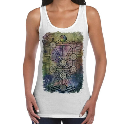 The Tree of Life Kabbalah Large Print Women's Vest Tank Top M