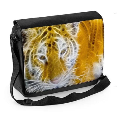 Tiger Abstract Fractal Laptop Messenger Bag