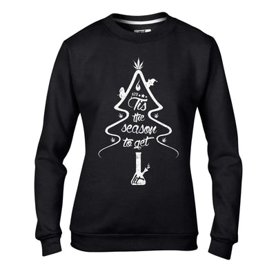 Tis The Season To Get Lit Christmas Women's Sweatshirt Jumper XXL / Black
