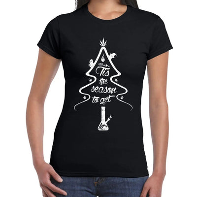 Tis The Season To Get Lit Christmas Women's T-Shirt M / Black