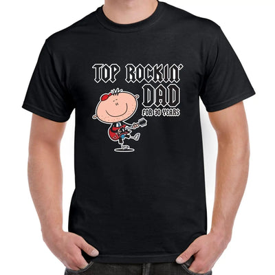 Top Rockin' Dad For 30 Years 30th Birthday Men's T-Shirt L