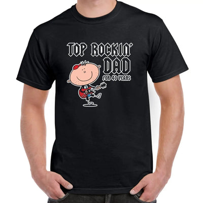 Top Rockin' Dad For 40 Years 40th Birthday Men's T-Shirt