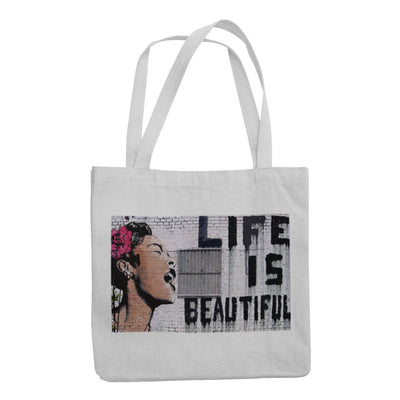 Banksy Life is Beautiful Tote Bag