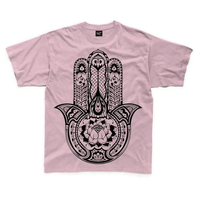 Tribal Hamsa Hand Of Fatima Tattoo Large Print Kids Children's T-Shirt 3-4 / Pink