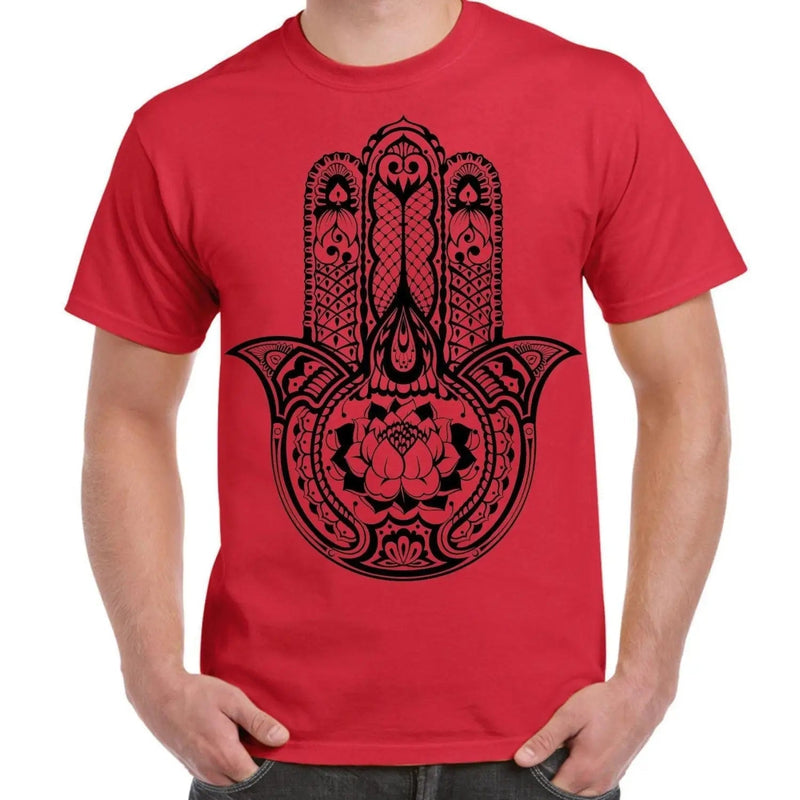 Tribal Hamsa Hand Of Fatima Tattoo Large Print Men&