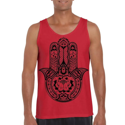Tribal Hamsa Hand Of Fatima Tattoo Large Print Men's Vest Tank Top M / Red