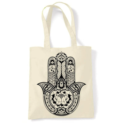 Tribal Hamsa Hand Of Fatima Tattoo Large Print Tote Shoulder Shopping Bag