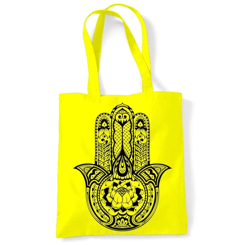 Tribal Hamsa Hand Of Fatima Tattoo Large Print Tote Shoulder Shopping Bag