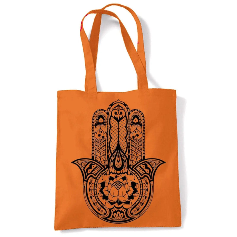 Tribal Hamsa Hand Of Fatima Tattoo Large Print Tote Shoulder Shopping Bag