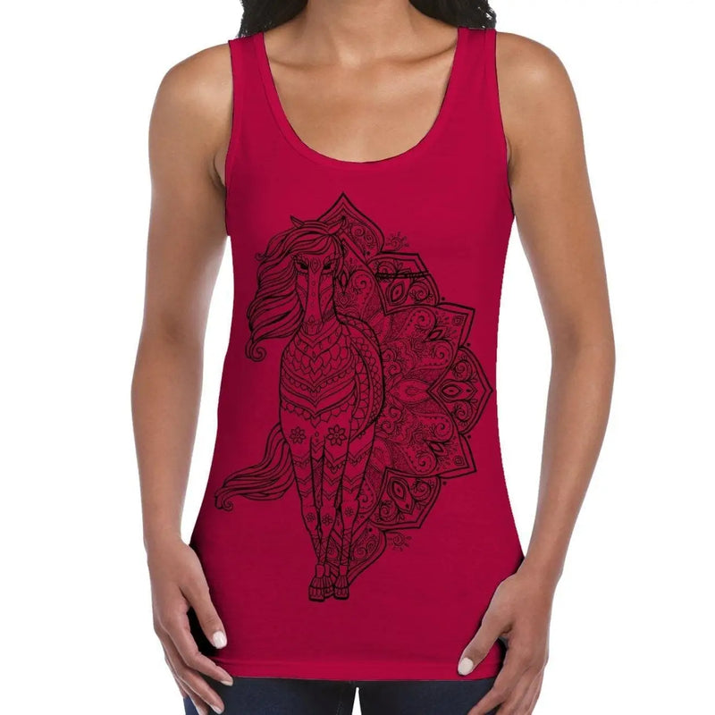 Tribal Horse Tattoo Large Print Women&