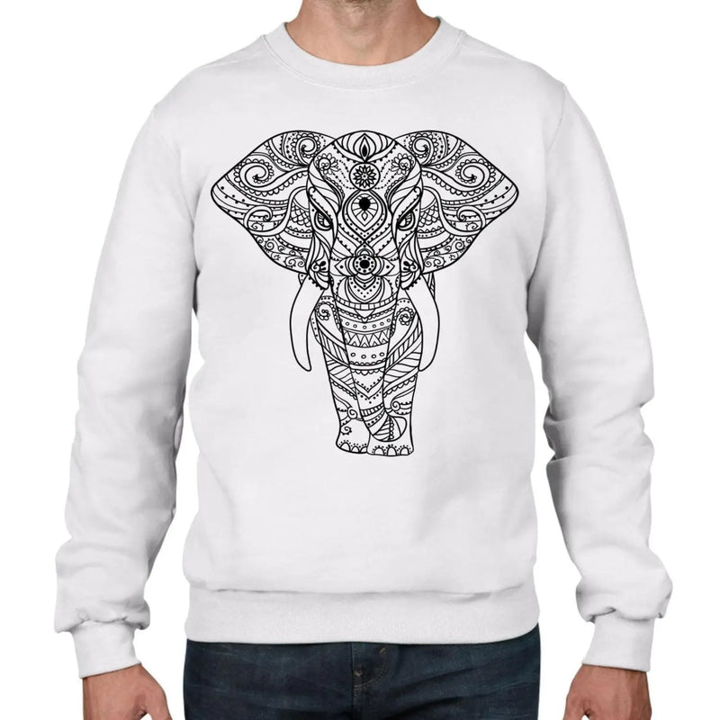 Tribal Indian Elephant Tattoo Hipster Men&