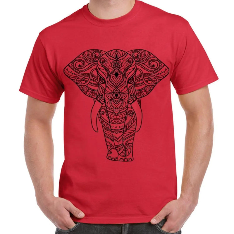 Tribal Indian Elephant Tattoo Large Print Men&
