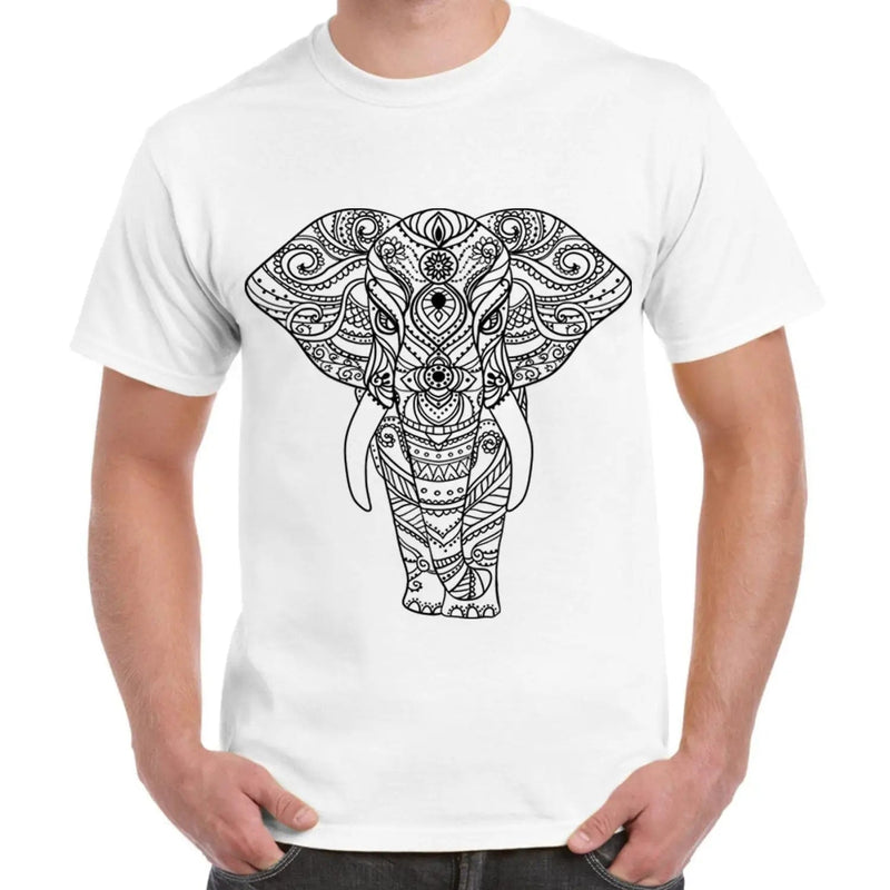 Tribal Indian Elephant Tattoo Large Print Men&