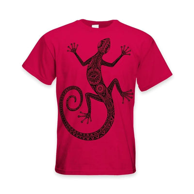 Tribal Lizard Tattoo Large Print Men's T-Shirt 3XL / Red