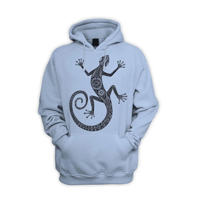 Tribal Lizard Tattoo Men's Pouch Pocket Hoodie Hooded Sweatshirt S / Light Blue