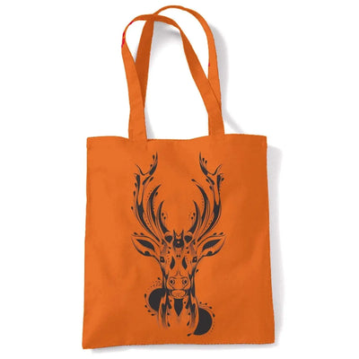 Tribal Stags Head Large Print Tote Shoulder Shopping Bag