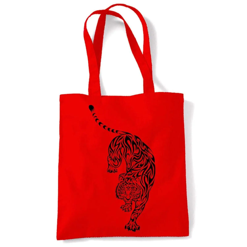 Tribal Tiger Tattoo Large Print Tote Shoulder Shopping Bag