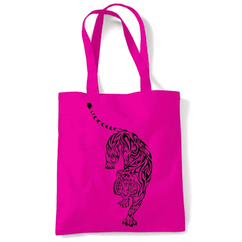 Tribal Tiger Tattoo Large Print Tote Shoulder Shopping Bag