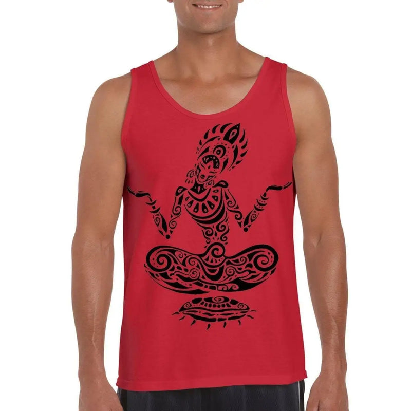 Tribal Yoga Lotus Pose Tattoo Large Print Men&