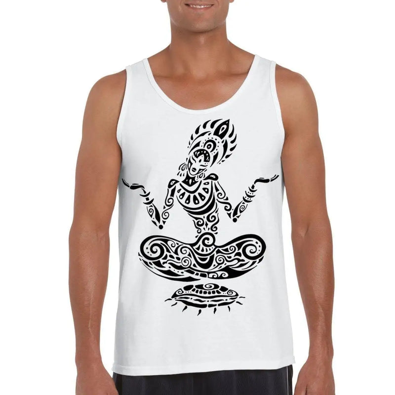 Tribal Yoga Lotus Pose Tattoo Large Print Men&