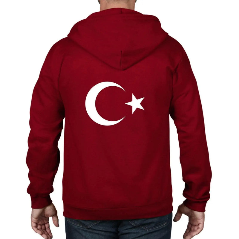 Turkish Coat Of Arms Flag Full Zip Hoodie M