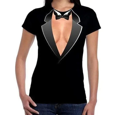 Tuxedo Cleavage Women's Fancy Dress T-Shirt