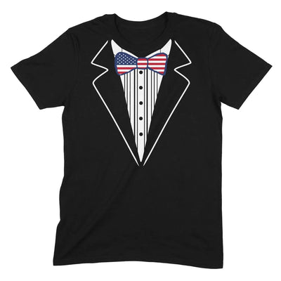 Tuxedo Stars & Stripes Bowtie Mens T-Shirt M